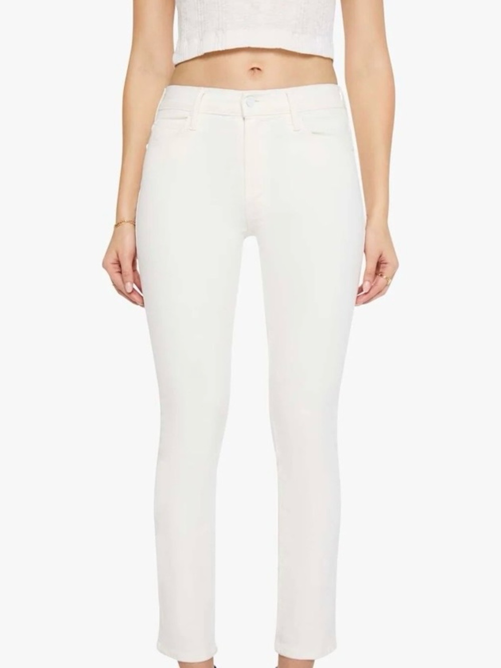 MOTHER Women's Mid Rise Dazzler Ankle Fray in Fairest of Them All